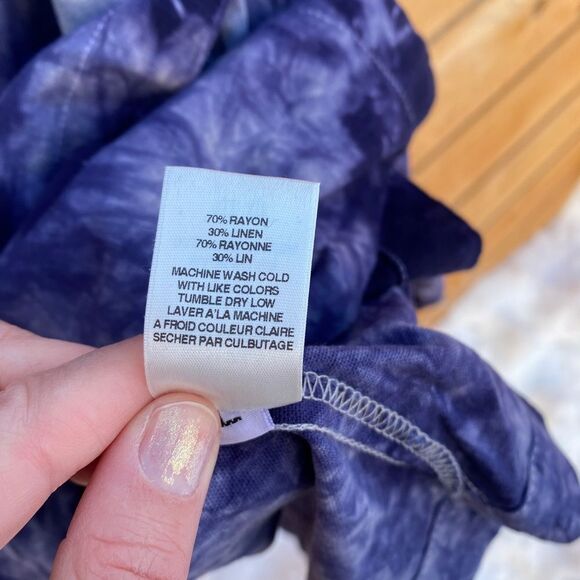 Amadi Hilde Tie Dye Purple Boho Oversized Blazer Size L Made in USA     - Picture 6 of 7